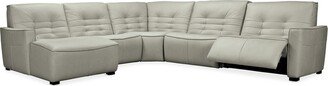 Coja Ryana 5-Piece Leather Upholstered Sectional, Gray