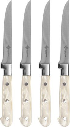 Au Nain Set Of 4 Steak Knives With Pearlized Handles-AC