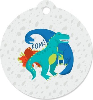 Big Dot of Happiness Roar Dinosaur - Dino Mite T-Rex Baby Shower or Birthday Party Favor Gift Tags (Set of 20)