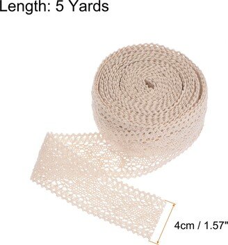 Unique Bargains Lace Ribbon Beige Hollow Cotton Lace for Scrapbooking Wedding Decoration Gift