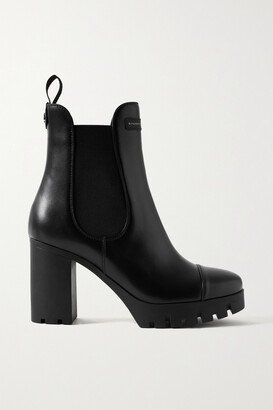 Leather Platform Chelsea Boots - Black