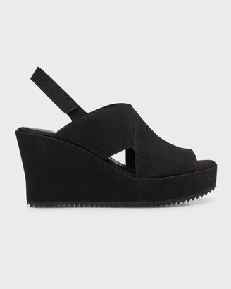 Lewis Suede Wedge Slingback Sandals