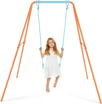 Outdoor Kids Swing Set Heavy Duty Metal A-Frame w/Ground Stakes - See Details