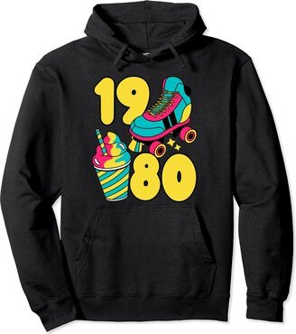 80s ROLLER SKATES & SWEET TREATS 1980 1980 Roller Skates & Sweet Treats Summer 80s Vibes Nostalgia Pullover Hoodie