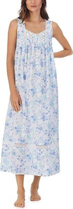 Sleeveless Ballet Gown (Blue Floral) Women's Pajama