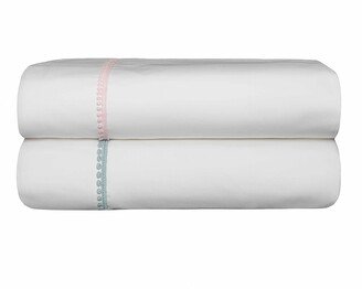 Bovi Fine Linens Bitsy Dots Twin Sheet Set, White/Light Pink