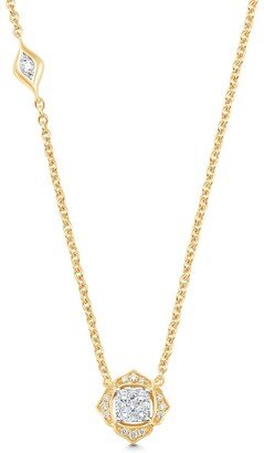 18kt yellow gold Leela Petite diamond necklace