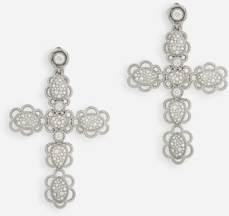 Easy Diamond earrings in white gold 18kt and diamonds pavé