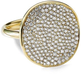 18kt yellow gold diamond medium Stardust Flower ring