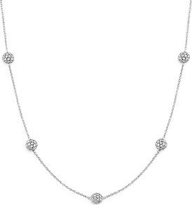 Diamond Pave Cluster Station Necklace in 14K White Gold, 1.0 ct. t.w. - 100% Exclusive