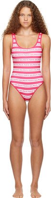 Pink & White Striped Swimsuit