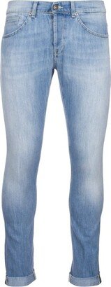 Faded Effect Slim-Leg Jeans