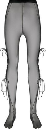 tulle tights with lacing-AA