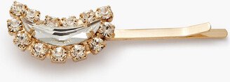 Gold-tone crystal hair clip-AC