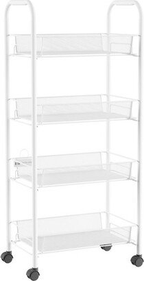 Hastings Home Lavish Home 4-Tier Rolling Storage Cart, White