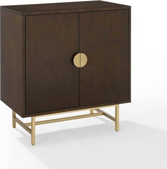 Blair Bar Cabinet Dark Brown/Gold