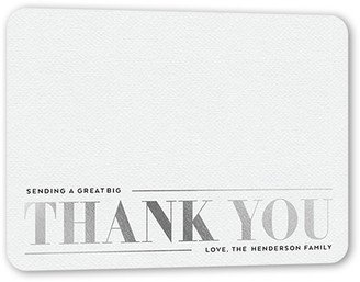 Thank You Cards: Classic Shiny Recognition Thank You Card, Silver Foil, Matte, Signature Smooth Cardstock, Rounded