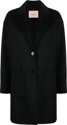 Single-Breasted Wool-Blend Coat-AO