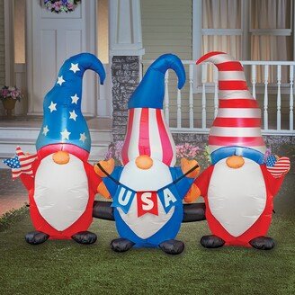 Collections Etc 4-Foot Patriotic Inflatable USA Garden Gnome Trio Yard Decor - 13.000 x 9.000 x 5.000