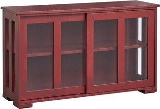 Pacific Stackable Cabinet with Sliding Glass Doors Red - Buylateral