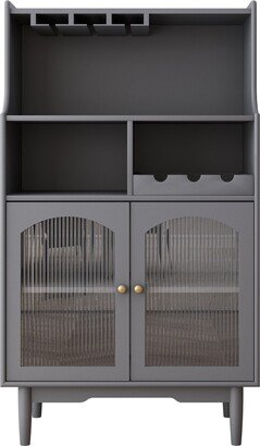 Wine Cabinet with Removable Rack and Wine Glass Rack