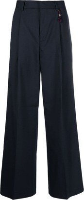 Wide-Leg Concealed-Fastening Trousers