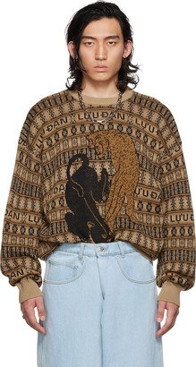 LU'U DAN Tan & Black Jaguars Sweater