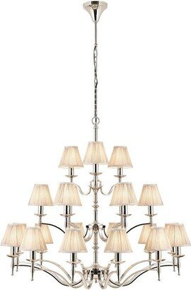 Loops Avery Ceiling Pendant Chandelier Light 21 Lamp Bright Nickel & Beige P