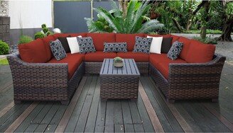 River Brook 9-piece Outdoor Wicker Patio Furniture Set