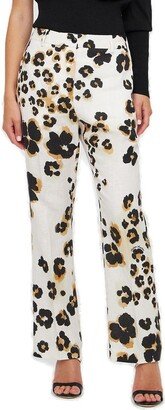 Animal Printed High-Waisted Trousers