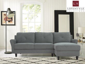 iLounge Harvard Microfiber Sectional Sofa with Rolled Arms