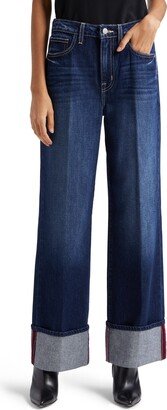 Miley High Waist Cuff Wide Leg Jeans