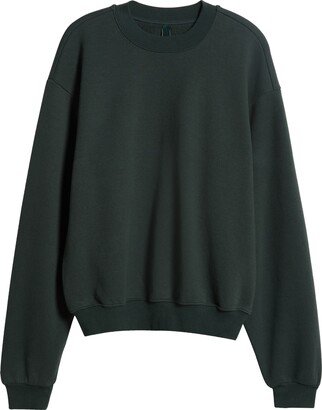 Cotton Blend Fleece Crewneck Sweatshirt