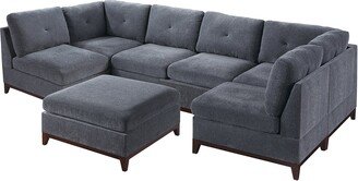 7 Piece Chenille Fabric Modular Sofa Set