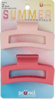 Open Cut Claw Hair Clips - Pink - 2ct