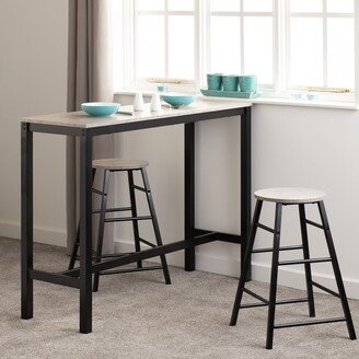 Dunelm Athens Rectangular Bar Table with 2 Stools Grey