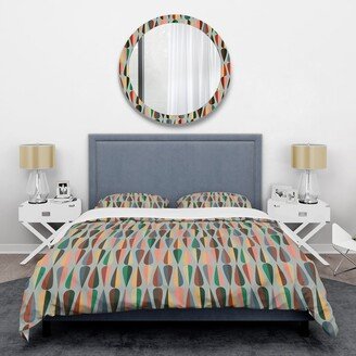 Designart 'Retro Abstract Drops IX' Mid-Century Duvet Cover Set