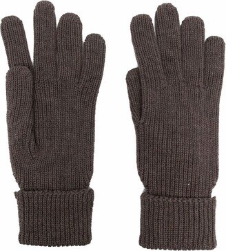 Logo-Patch Knitted Gloves-AA