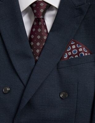 M&S SARTORIAL Geometric Pure Silk Tie And Pocket Square Set