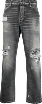 PT Torino Distressed-Effect Cropped Jeans