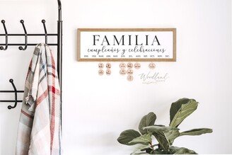Familia Spanish Perpetual Birthday Calendar, Cumpleanos Y Celebraciones, Gift, Christmas Wall Art
