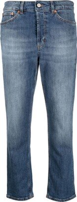 Straight-Leg Cropped Jeans-AH