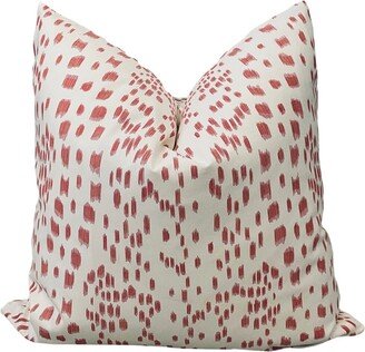 Berry Abstract Animal Print Cover, Two Sided Pink White Pillow Les Touches