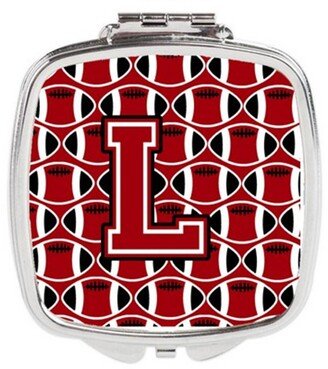 CJ1073-LSCM Letter L Football Red, Black & White Compact Mirror