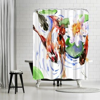 71 x 74 Shower Curtain, Koi Pound 2 by Suren Nersisyan