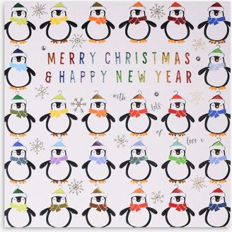 Wendy Jones Blackett Colourful Penguins Christmas Card