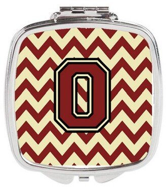 CJ1061-OSCM Letter O Chevron Maroon & Gold Compact Mirror