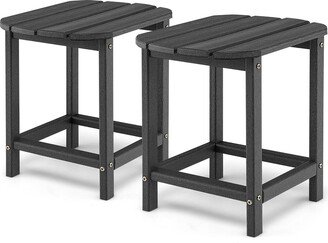 2PCS 18'' Patio Adirondack Side Table Weather Resistant HDPE