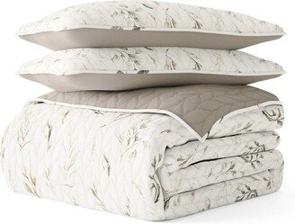 All Season Watercolor King 3-Piece Down Alternative Reversible Comforter Set