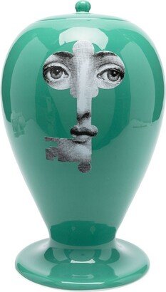 Face-Print Ceramic Vase-AA